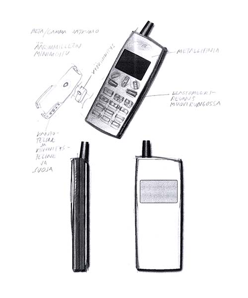 汉诺设计的移动电话草图